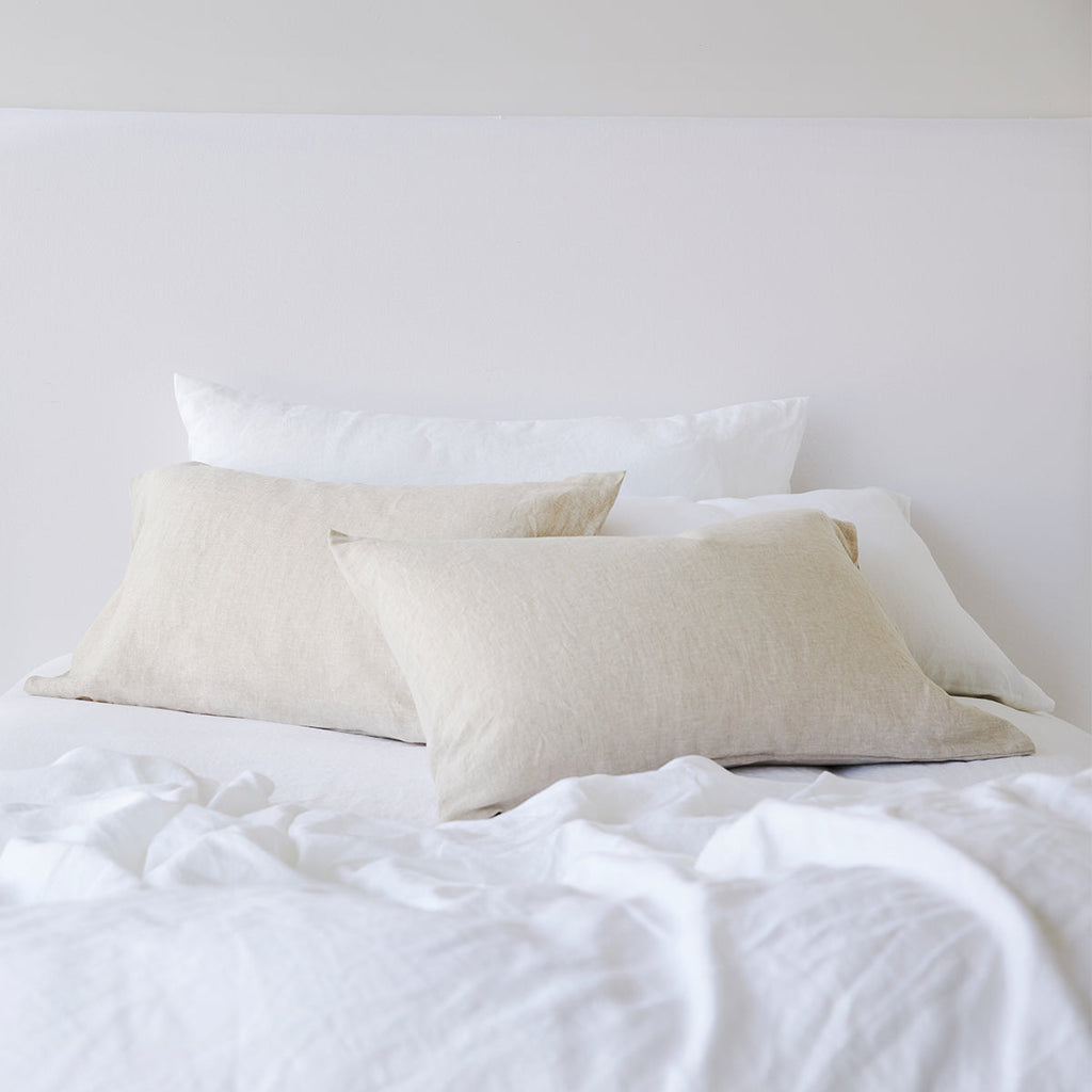 Pure Linen King Pillowcase Each - Natural