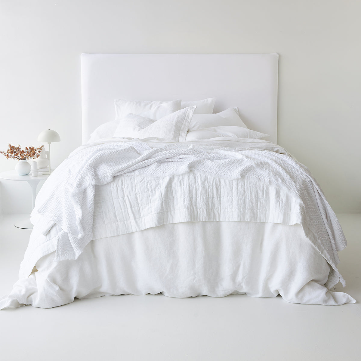 Lisboa Waffle Blanket - White