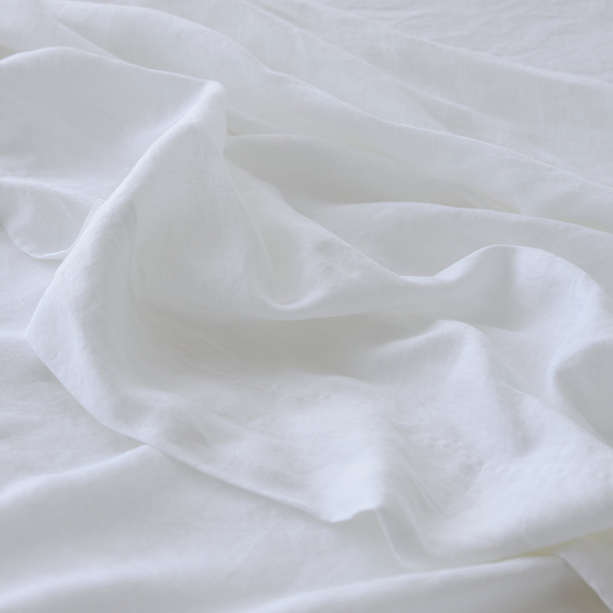Pure Linen Fitted Sheet - White