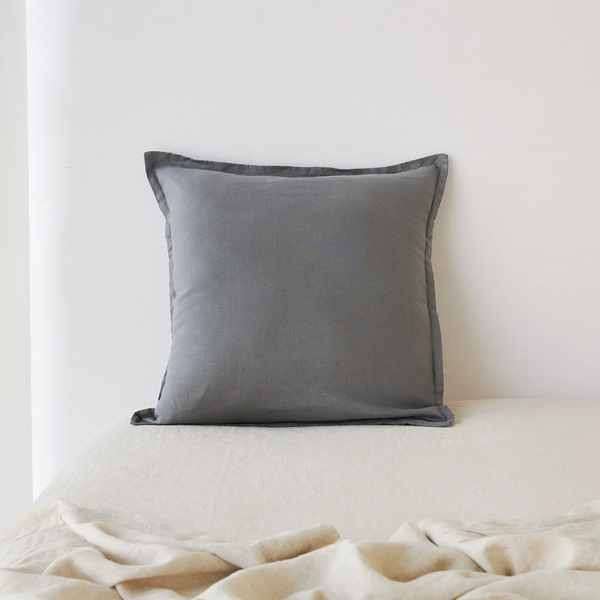 Pure Linen Cushion Cover - Charcoal  CLEARANCE