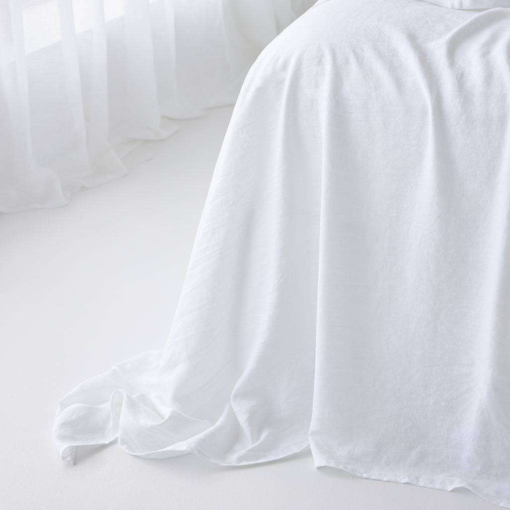 Pure Linen Flat Sheet - White