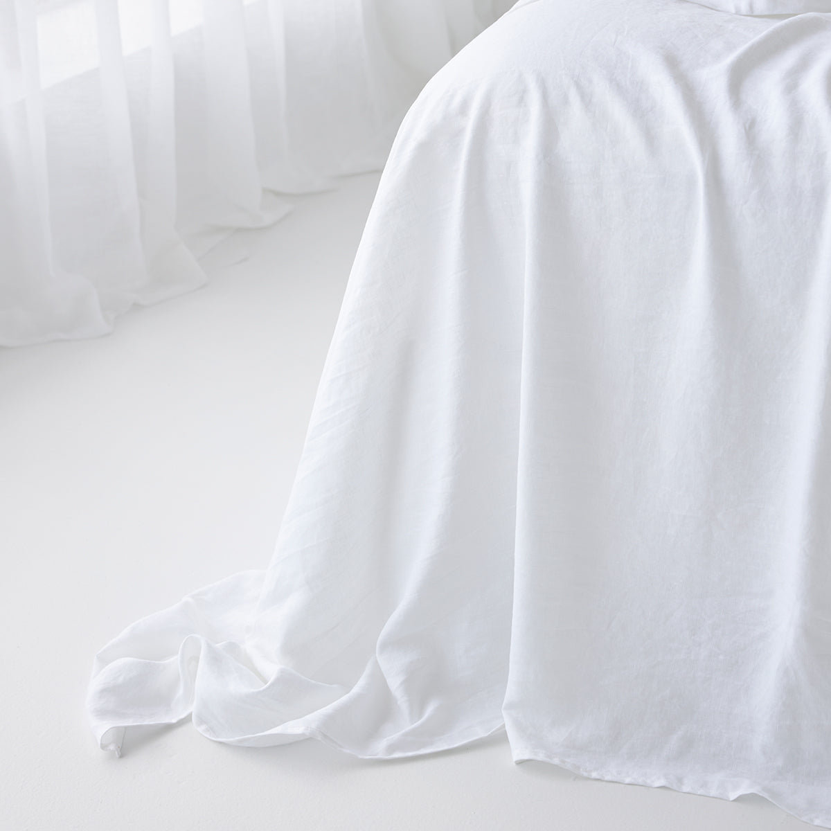 Pure Linen Flat Sheet - White
