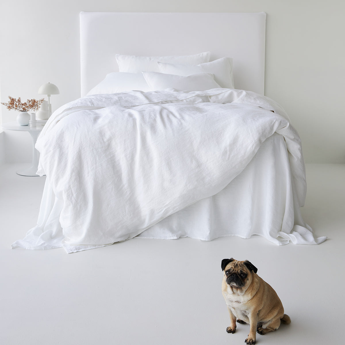 Pure Linen European Pillowcase - White