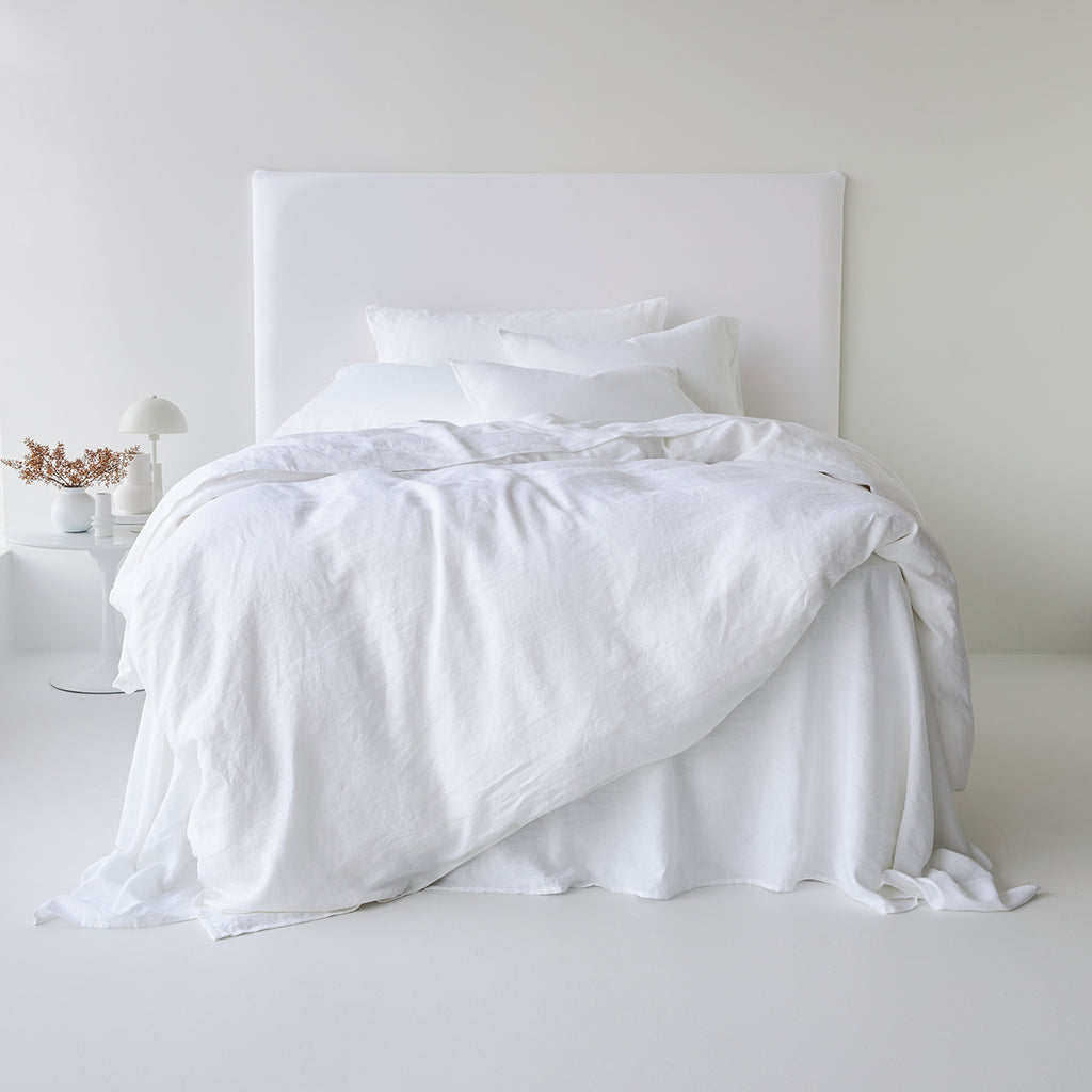 Pure Linen Flat Sheet - White