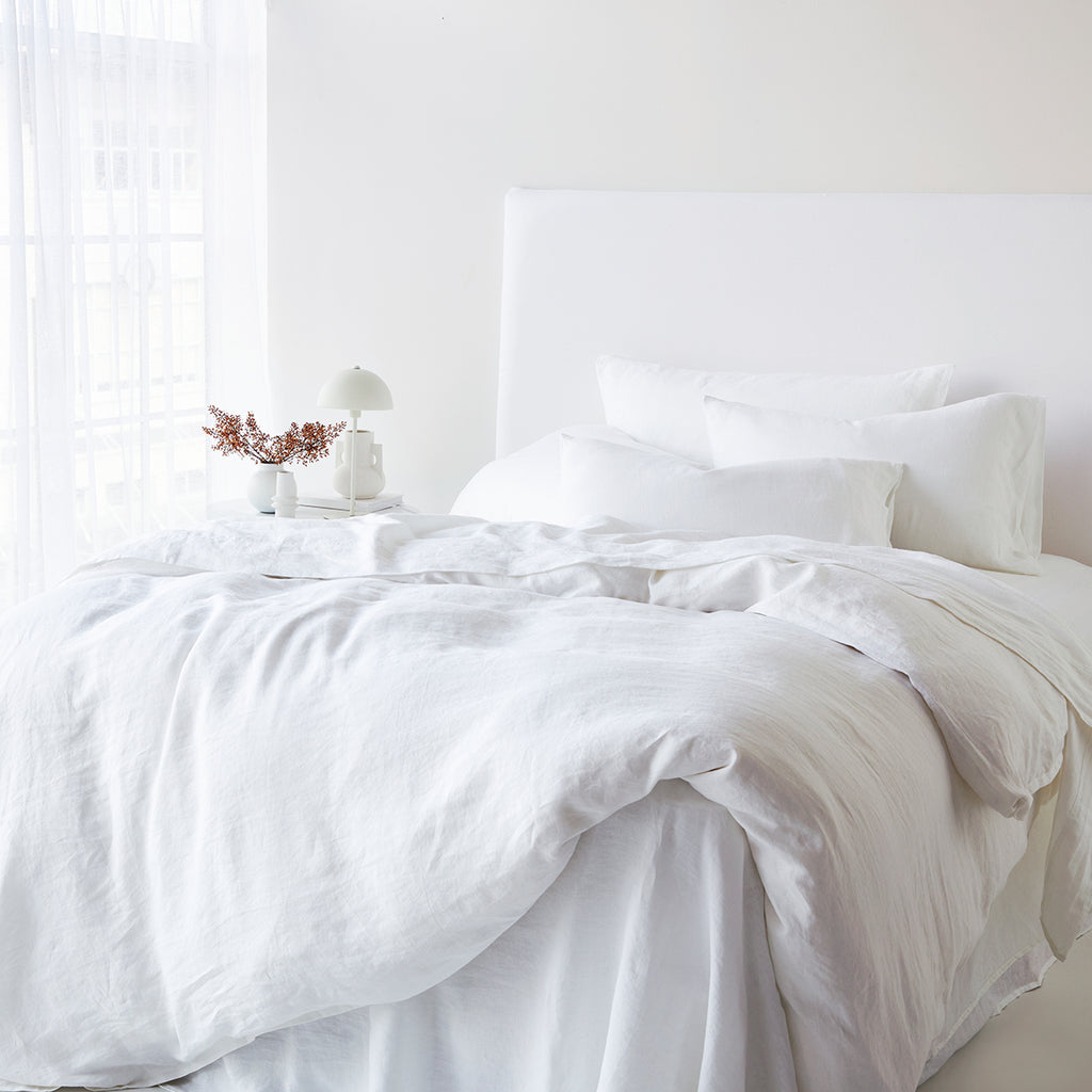 Pure Linen Duvet Cover Set - White