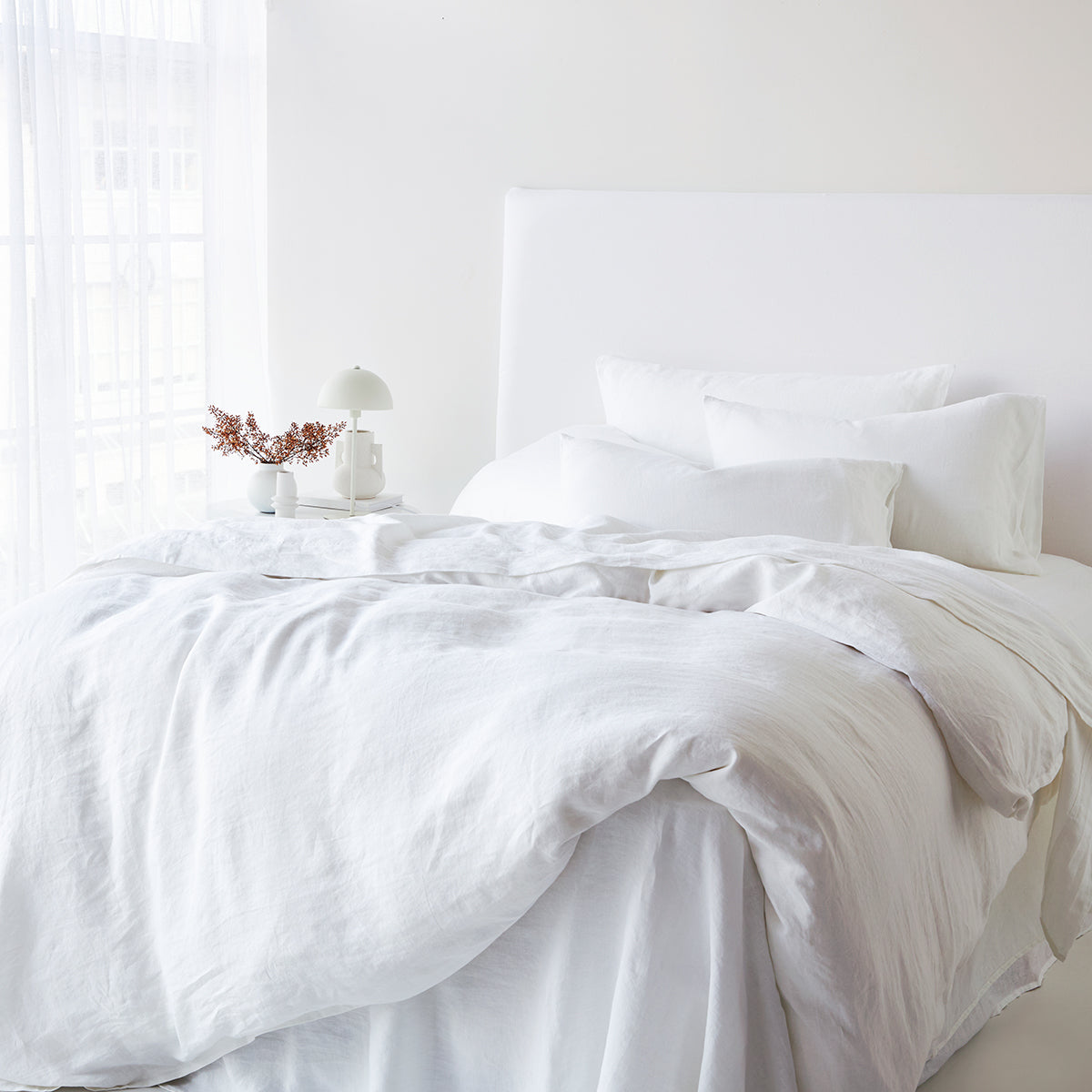 Pure Linen Duvet Cover Set - White