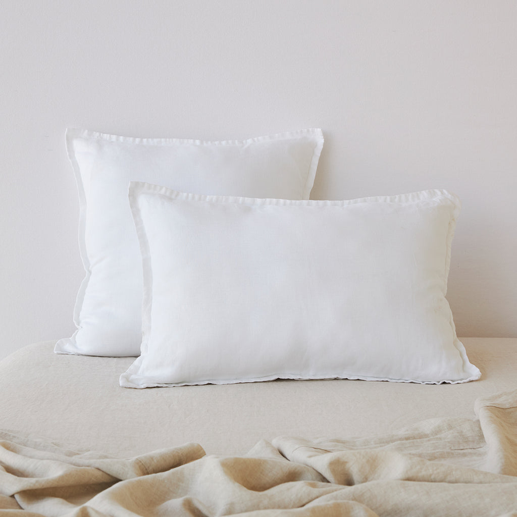 Pure Linen Cushion Cover - White  CLEARANCE