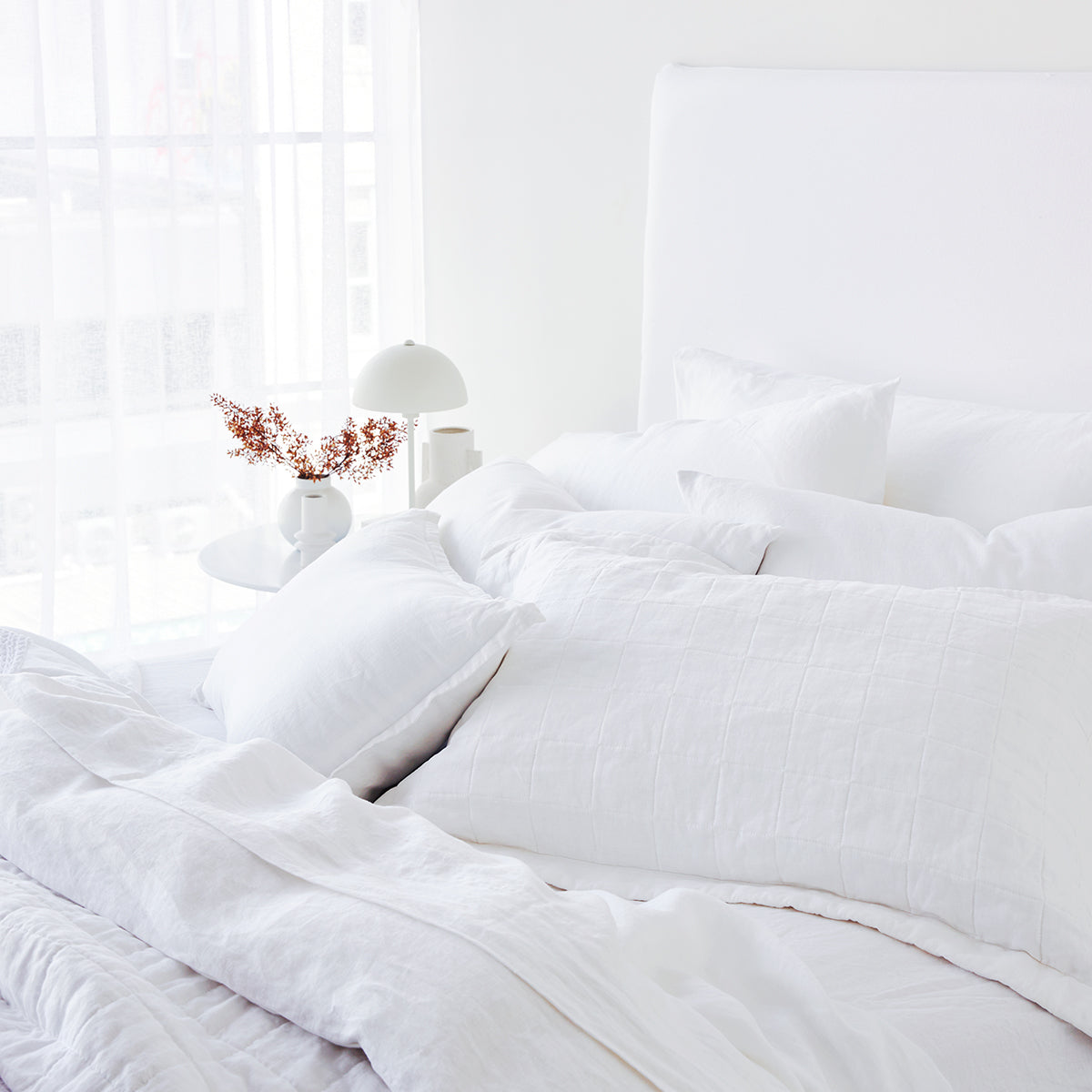 Pure Linen Standard Pillowcase - White