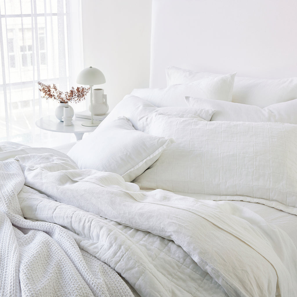 Pure Linen European Pillowcase - White