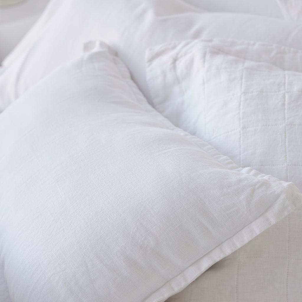 Pure Linen European Pillowcase - White