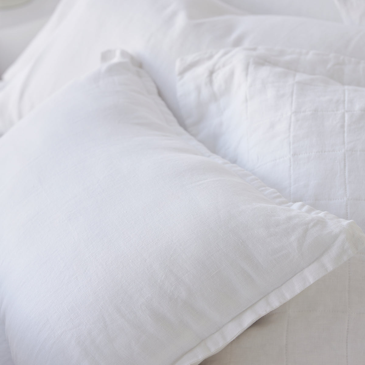 Pure Linen European Pillowcase - White