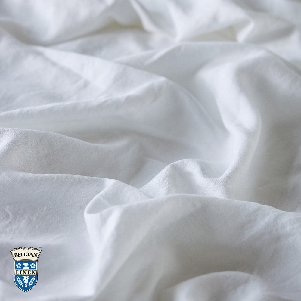 Belgian Linen Pillowcase Each - White King