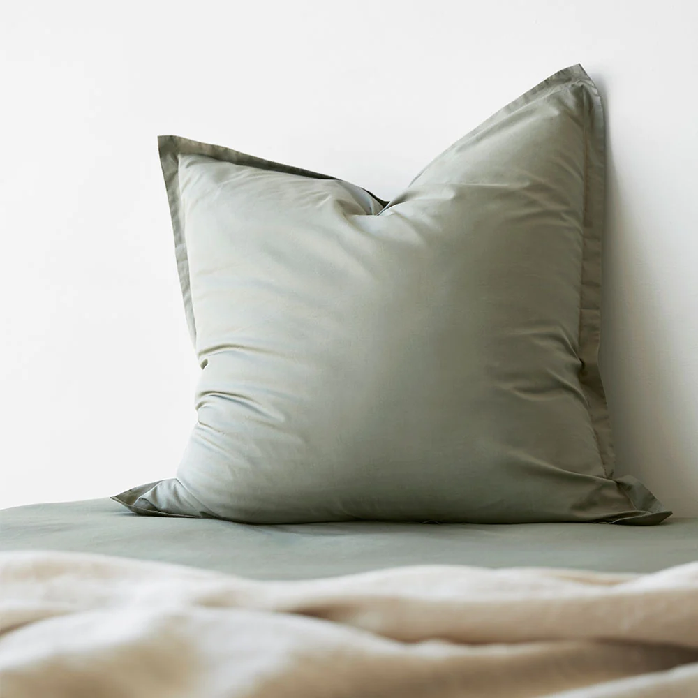 450TC Fresh Cotton Percale European Pillowcase Each - Cedar