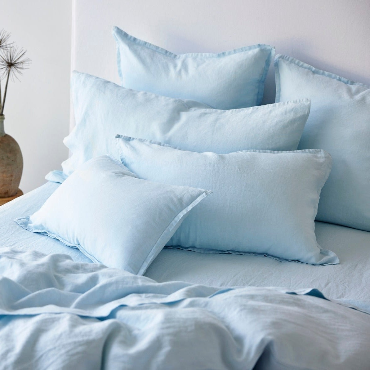 Pure Linen Duvet Cover Set - Powder