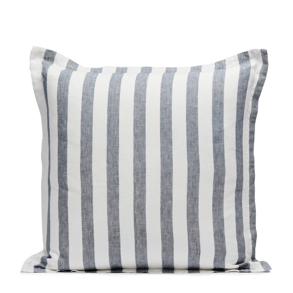 Linen Stripes Cushion Cover - Black  CLEARANCE