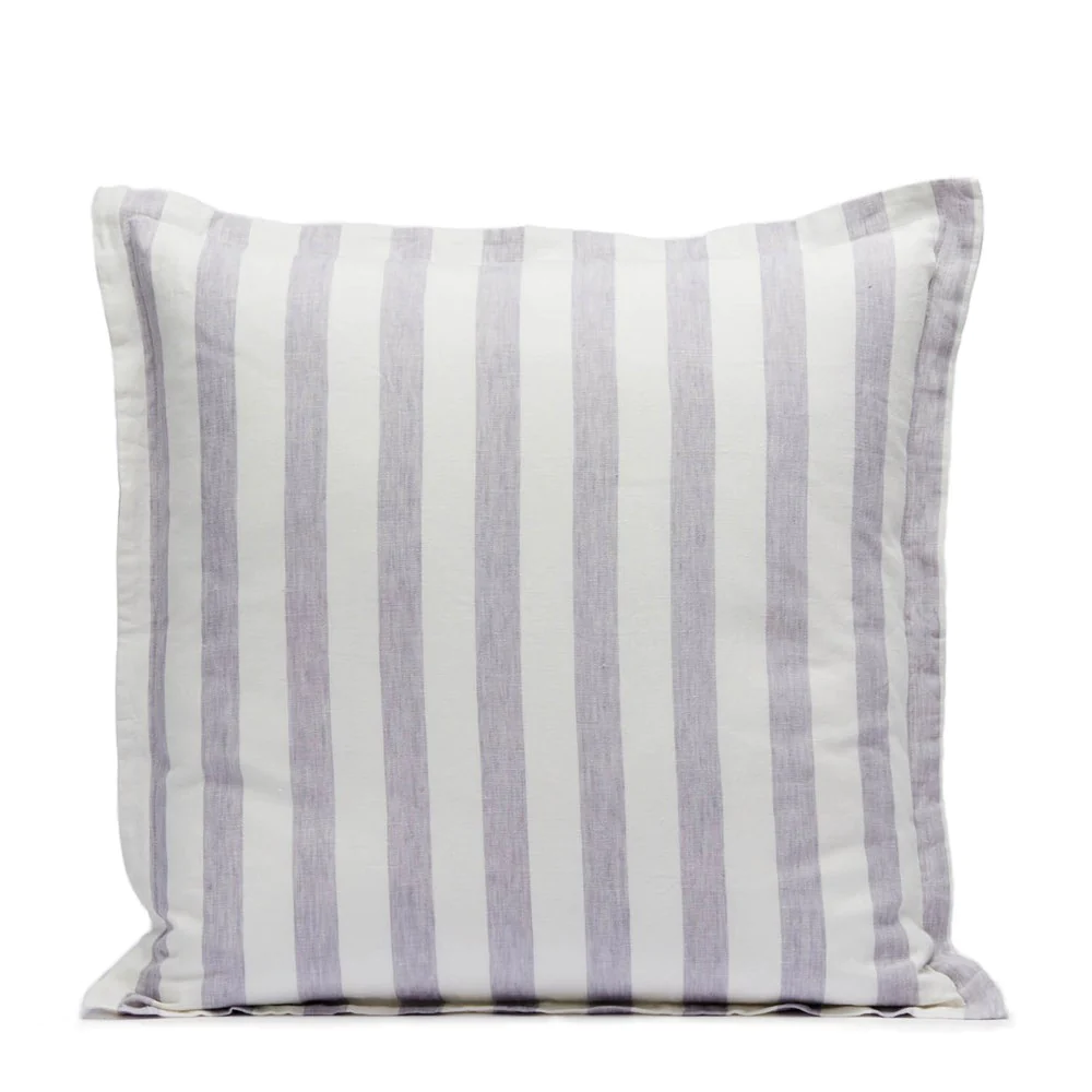 Linen Stripes Cushion Cover - Silver  CLEARANCE