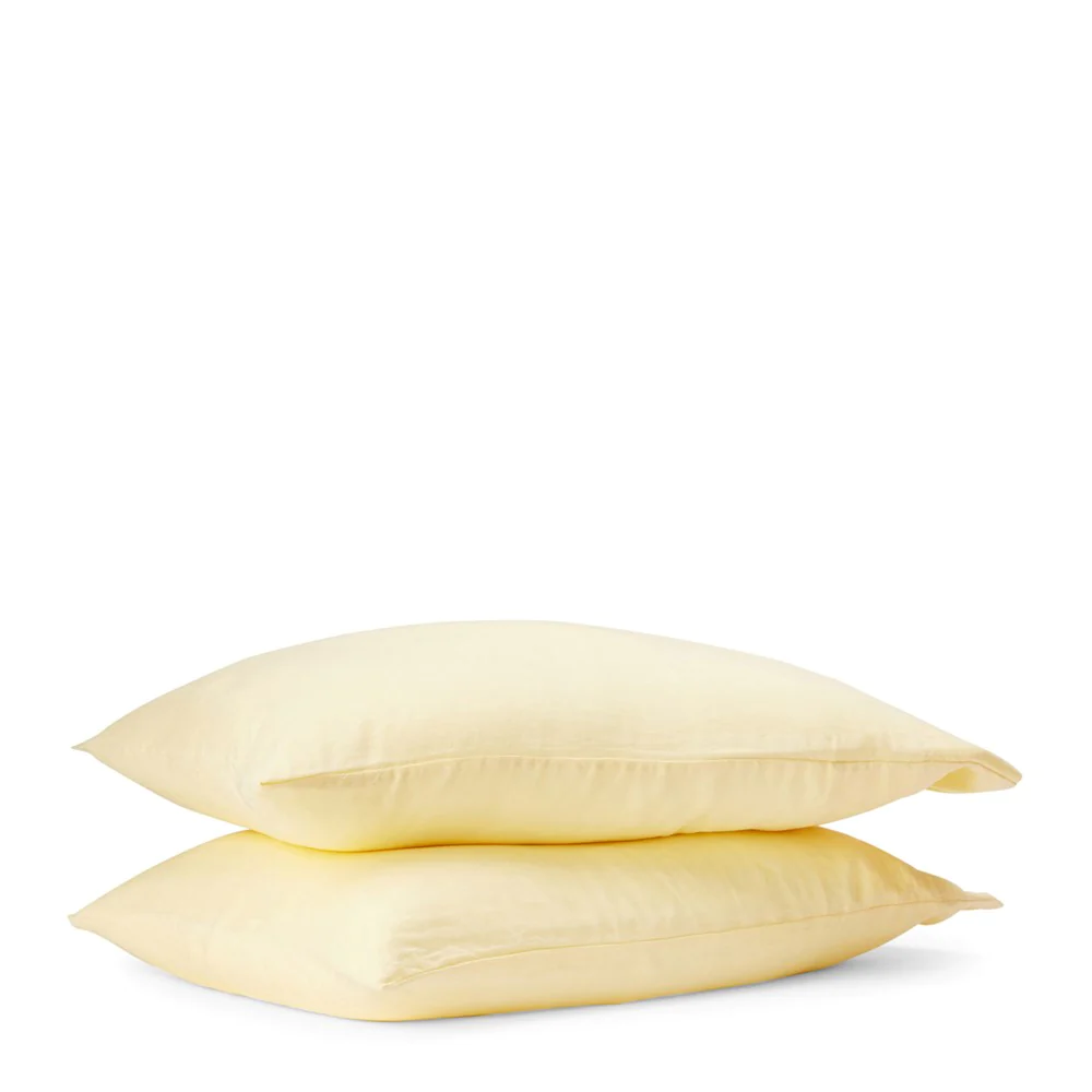 Pure Linen Standard Pillowcases pair - Buttercup
