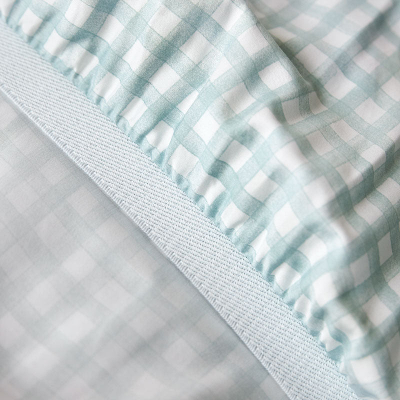 Bamboo Cotton Gingham Sheet set - Sage