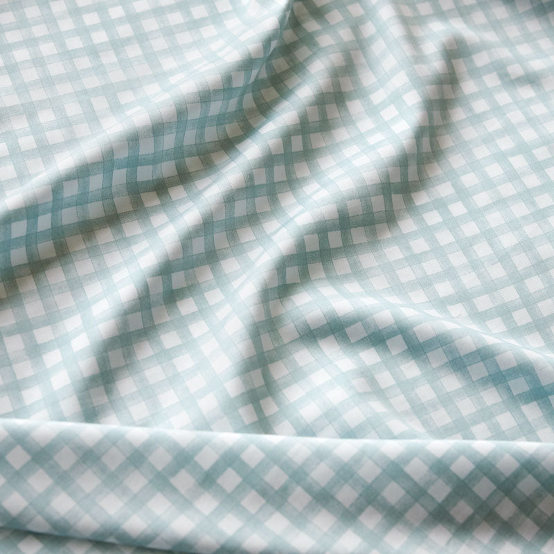 Bamboo Cotton Gingham Sheet set - Sage