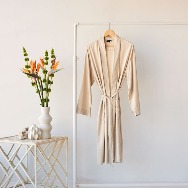 Bamboo Cotton Bathrobe - Natural