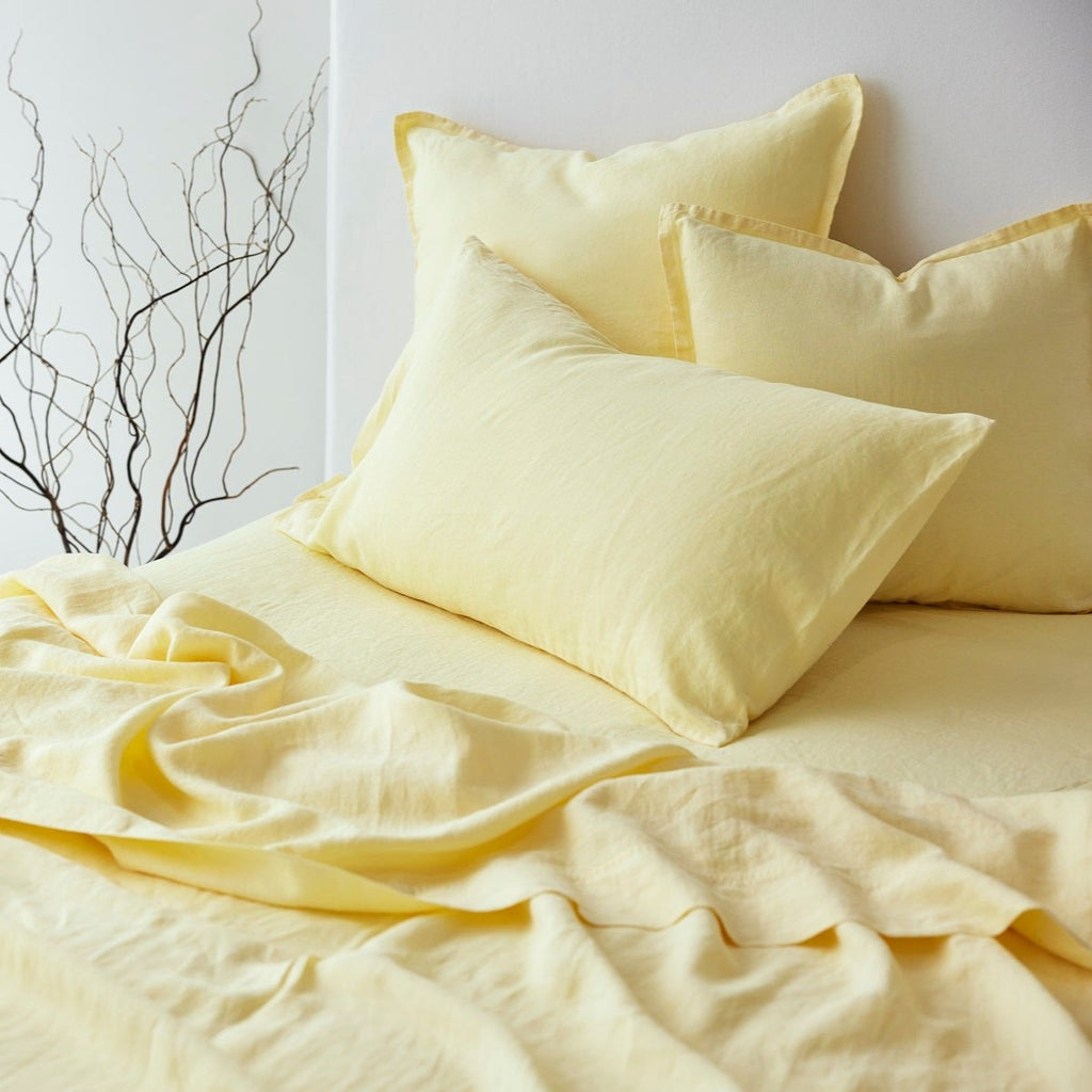 Pure Linen Flat Sheet - Buttercup
