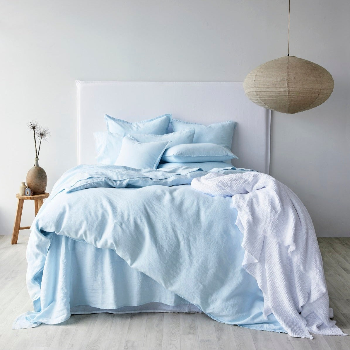 Pure Linen European Pillowcase -  Powder