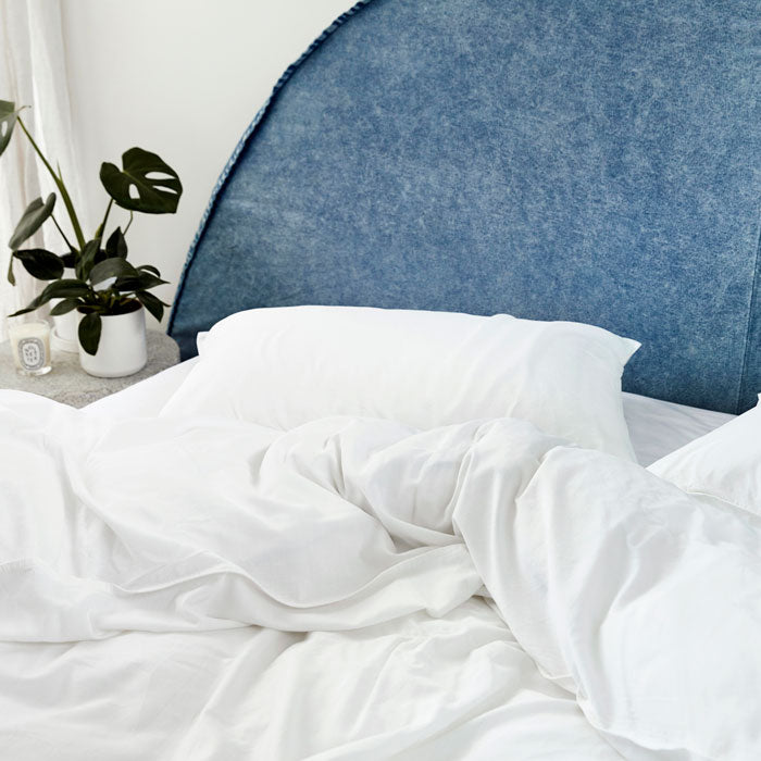 Bamboo Linen Duvet Cover Set - White