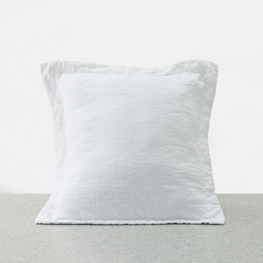 Pure Linen European Pillowcase - White