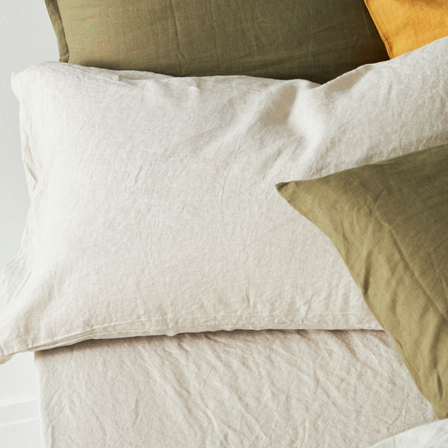 Pure Linen King Pillowcase Each - Natural
