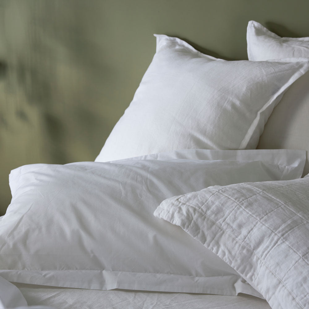Pure Linen European Pillowcase - White