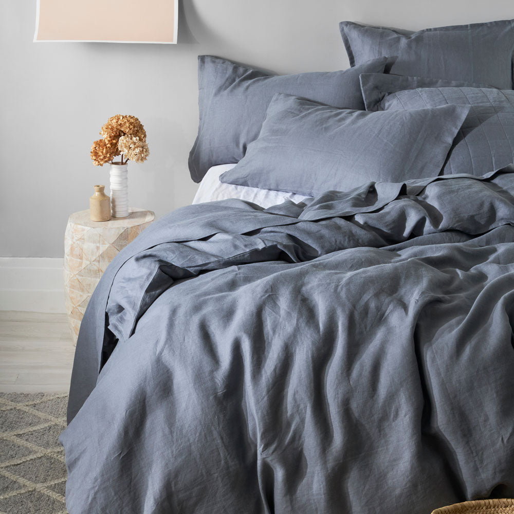 Pure Linen Duvet Cover Set - Charcoal