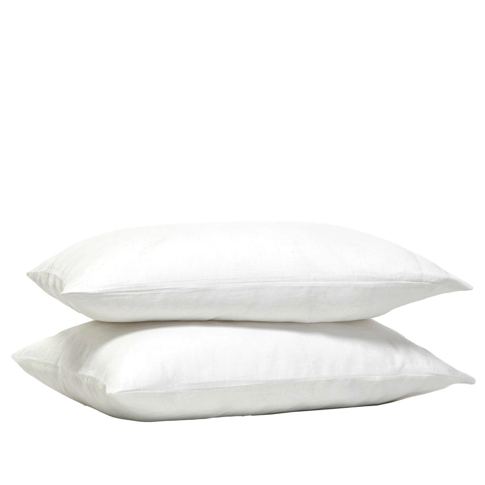 Pure Linen Standard Pillowcase - White
