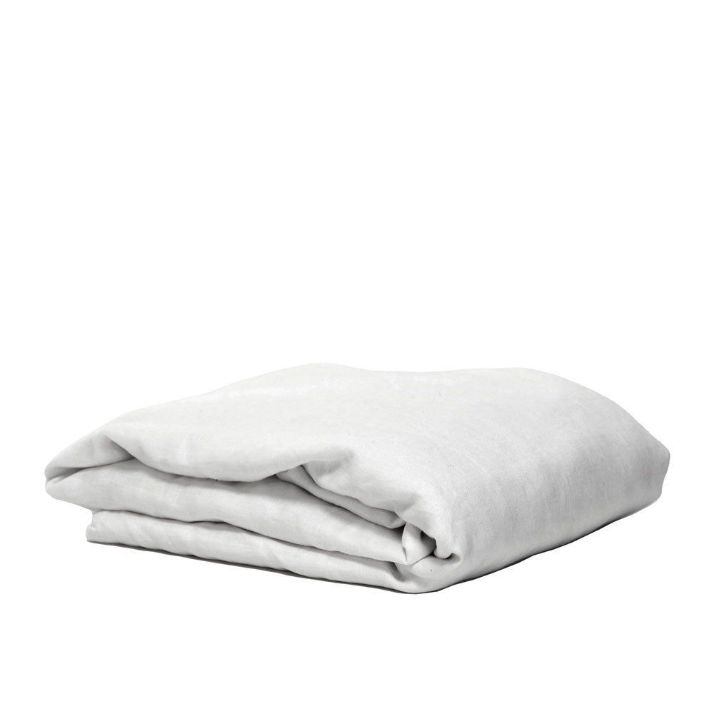 Pure Linen Fitted Sheet - White