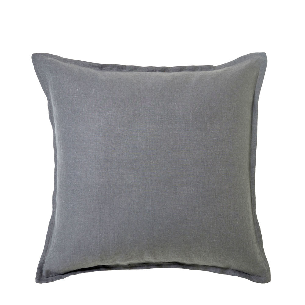 Pure Linen European Pillowcase - Charcoal Quilted Euro
