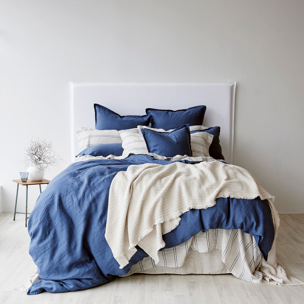 Pure Linen Flat Sheet - Eton Stripe