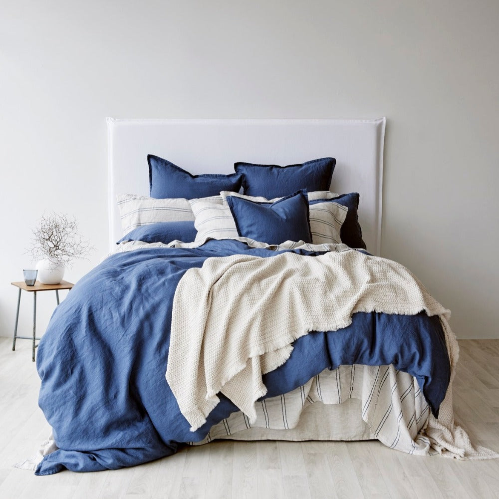 Pure Linen European Pillowcase Each - Cadet