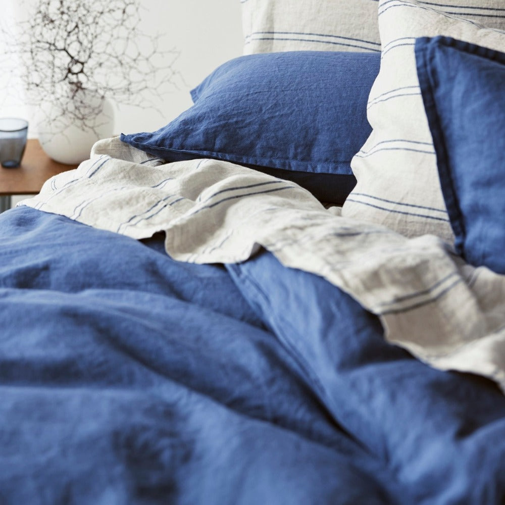 Pure Linen Duvet Cover Set - Cadet