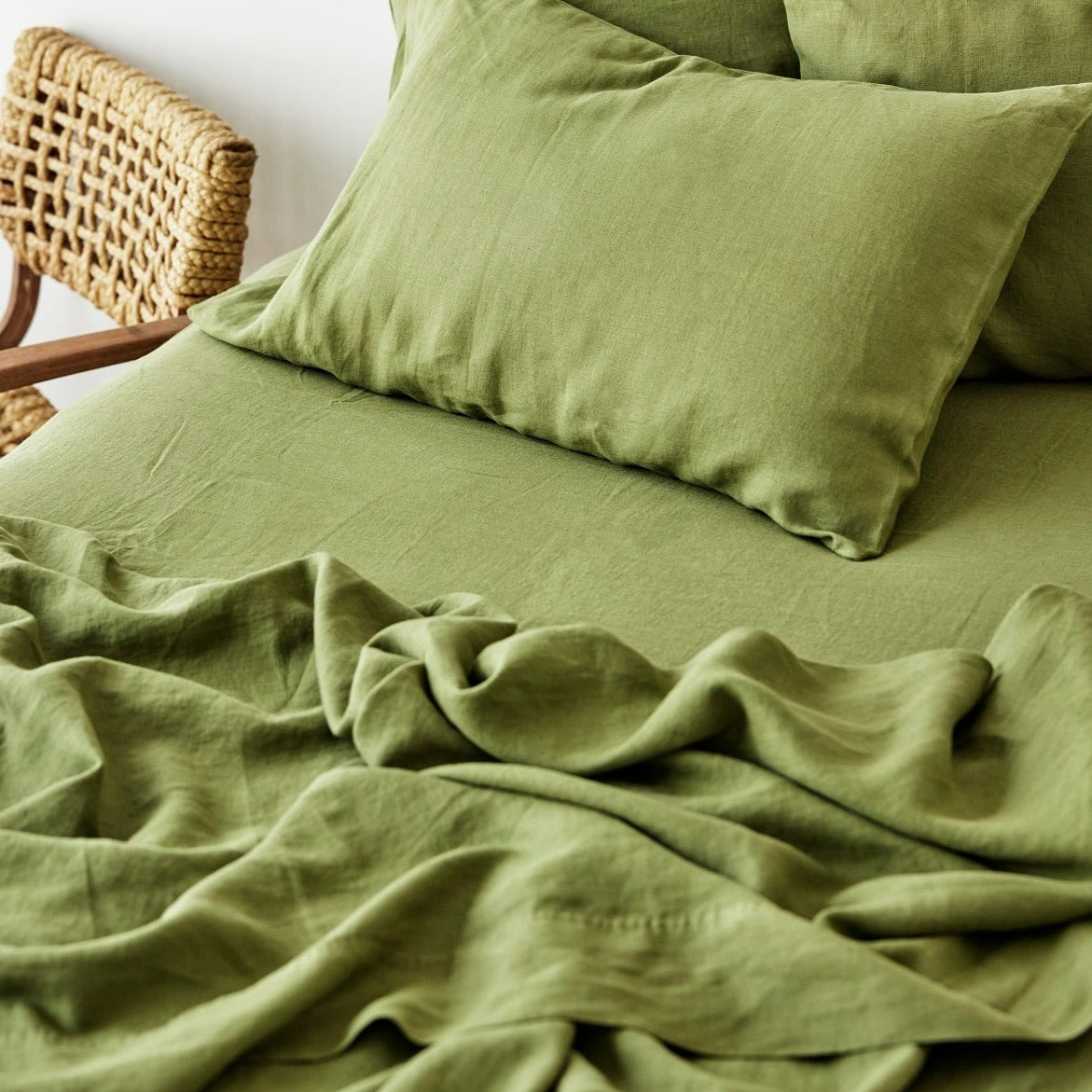 Pure Linen Flat Sheet - Foliage