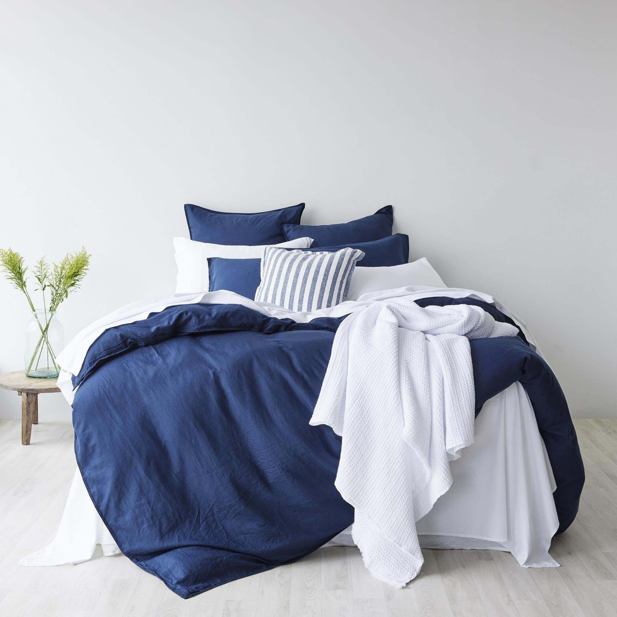 Linen Stripes Cushion Cover - Black  CLEARANCE