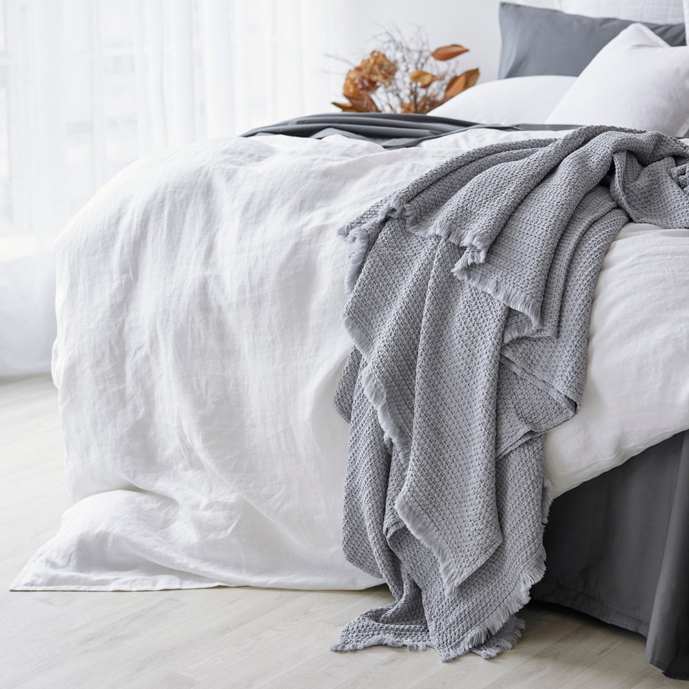 Lisboa Waffle Blanket - Silver