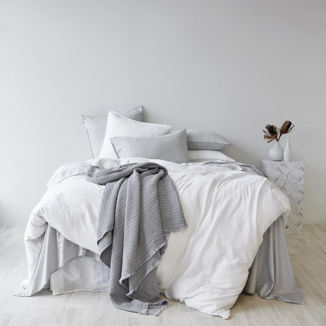 Bamboo Linen Duvet Cover Set - White