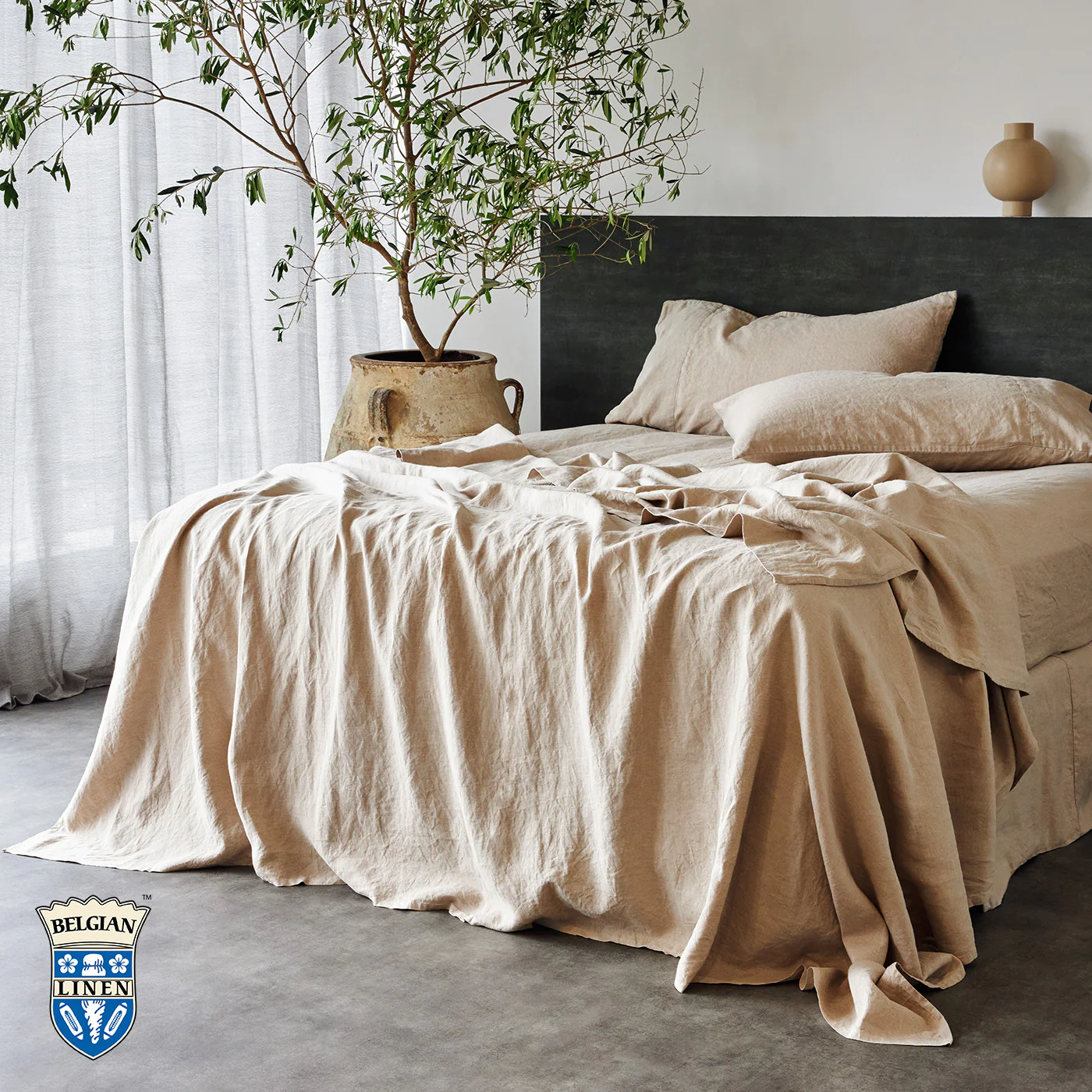 Belgian Linen Flat Sheet - Natural
