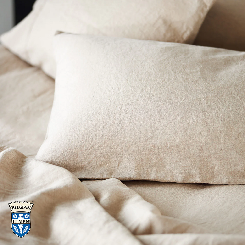 Belgian Linen Pillowcase Each - Natural Standard