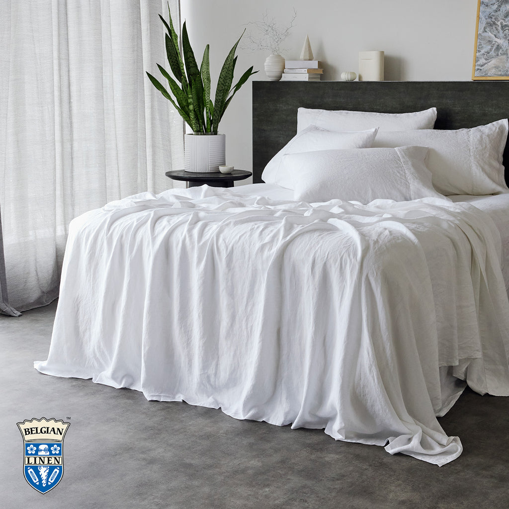 Belgian Linen Duvet Cover - White