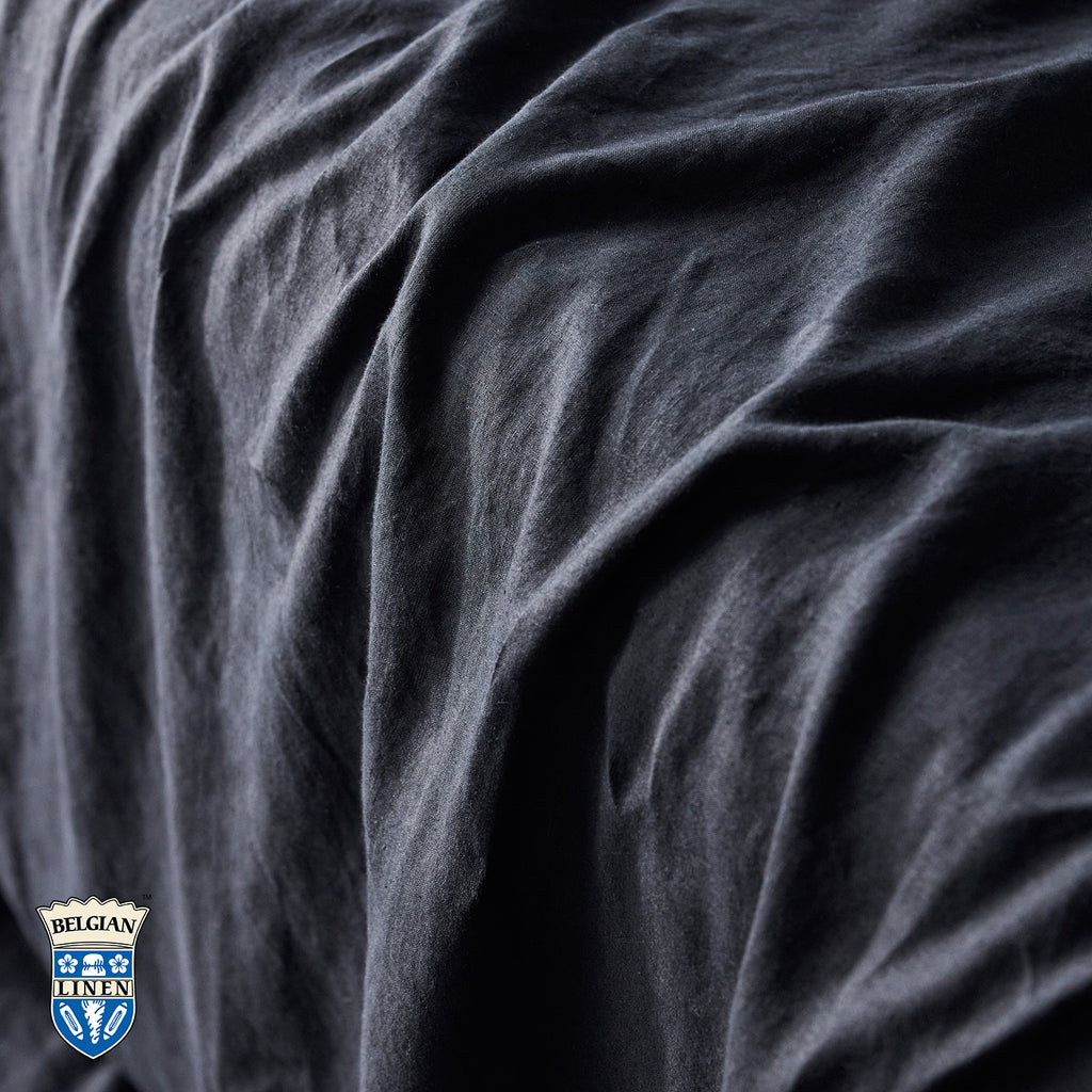 Belgian Linen Duvet Cover - Black