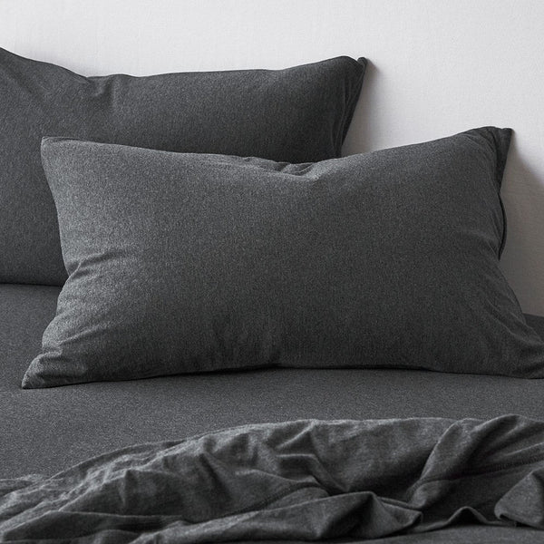 Cotton Jersey Pillowcase Pair - Onyx