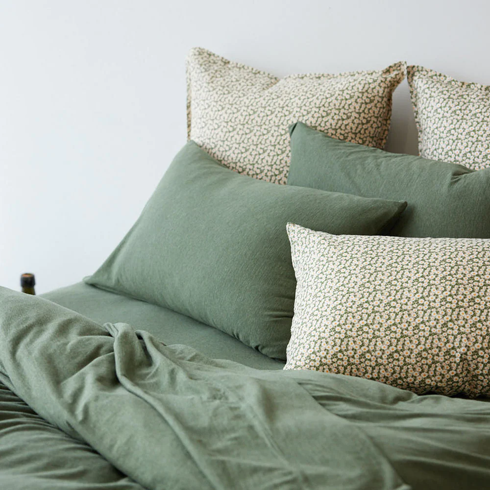 Pure Linen Forget-Me-Not Printed Euro Pillowcase  CLEARANCE  CLEARANCE