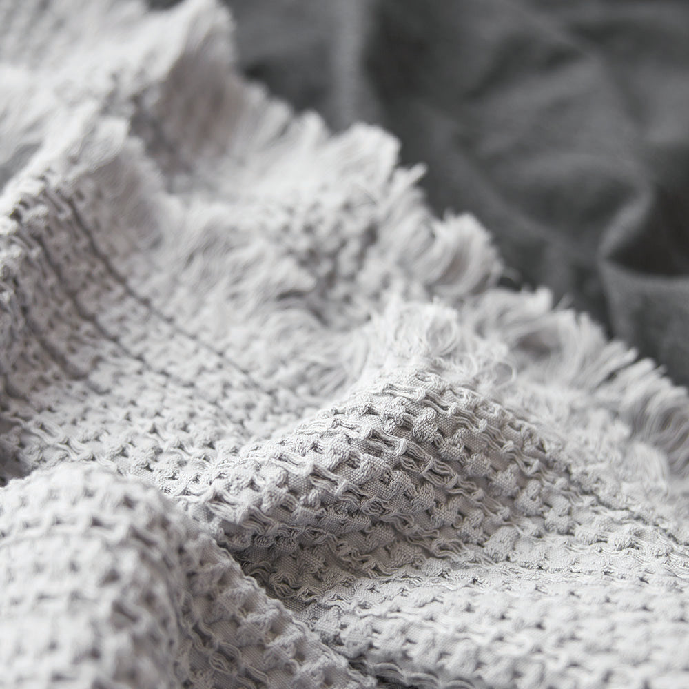 Lisboa Waffle Blanket - Silver