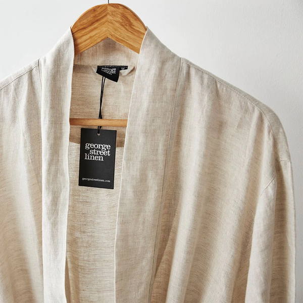 Pure Linen Bathrobe - Natural