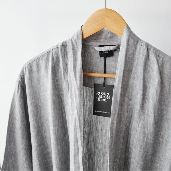 Pure Linen Bathrobe - Mist